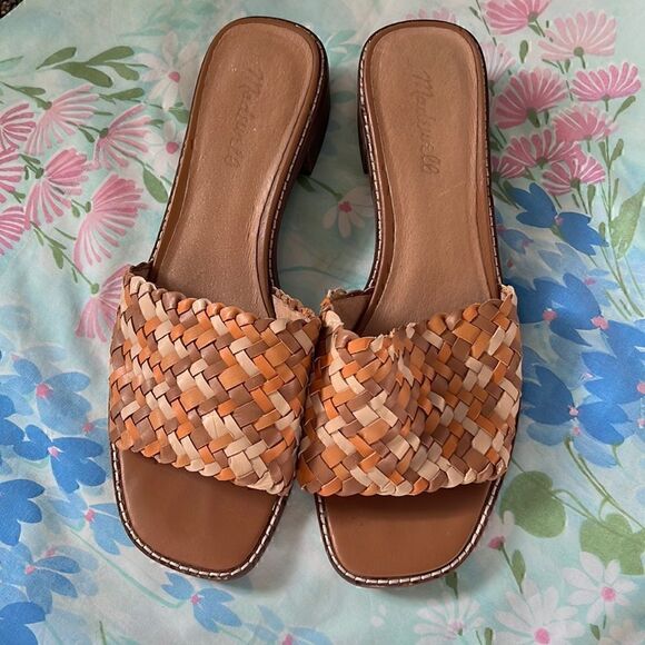 Madewell Lianne Slides Tri Color Heeled - Picture 1 of 12